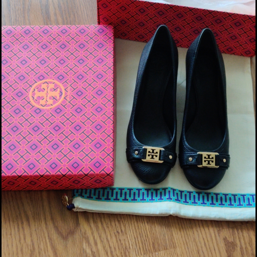 Tory Burch leather wedges